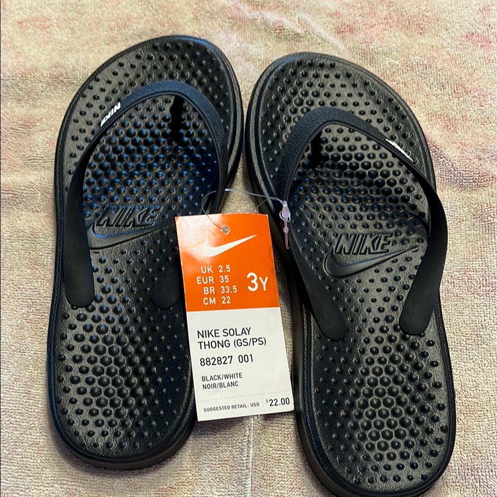 Nike Black Solay Flip Flops